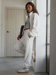 self. Ecru Marl Fleece Joggers - Image 1 of 9