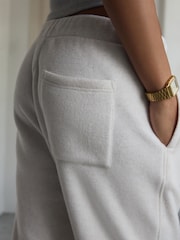 self. Ecru Marl Fleece Joggers - Image 3 of 9