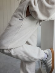 self. Ecru Marl Fleece Joggers - Image 5 of 9