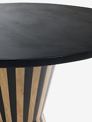 Rockett St George Black and Natural Striped Round Dining Table - Image 8 of 8