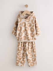 Tan Brown Animal Print Hoodie And Joggers Set (3mths-7yrs) - Image 5 of 9