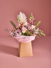 Pink Rose and Antirrhinum Fresh Flower Bouquet In Gift Bag - Image 1 of 1