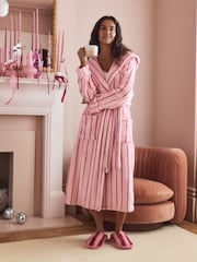 Pink Stripe Cosy Dressing Gown - Image 1 of 10