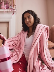 Pink Stripe Cosy Dressing Gown - Image 2 of 10