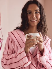Pink Stripe Cosy Dressing Gown - Image 5 of 10