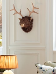Voyage Maison Brown Stirling Stag Head Wall Mounted Wooden Sculpture - Image 1 of 6
