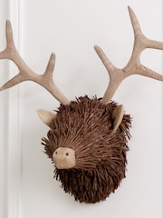 Voyage Maison Brown Stirling Stag Head Wall Mounted Wooden Sculpture - Image 2 of 6
