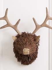 Voyage Maison Brown Stirling Stag Head Wall Mounted Wooden Sculpture - Image 3 of 6