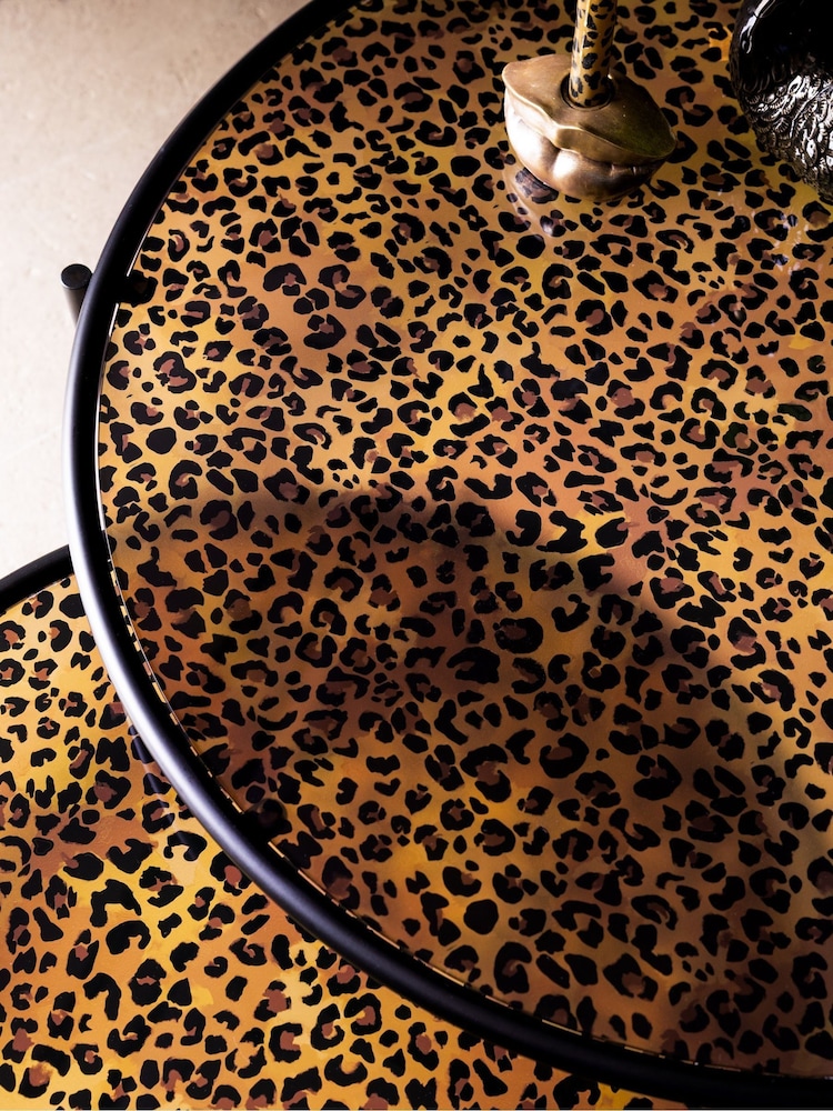 Rockett St George Leopard Print Coffee Nest - Image 2 of 4 Rockett St George Leopard Print Coffee Nest - Image 2 of 4