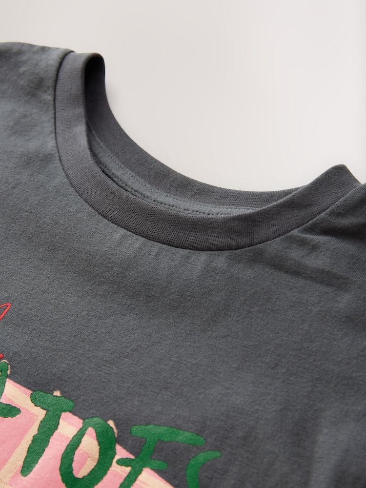 Dark Grey Oversized Graphic Print T-Shirt (3-16yrs) - Image 4 of 5