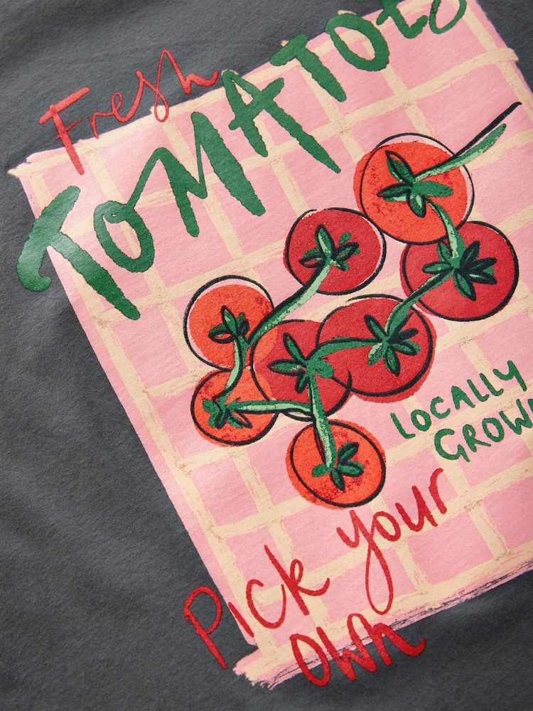 Dark Grey Oversized Graphic Print T-Shirt (3-16yrs) - Image 5 of 5