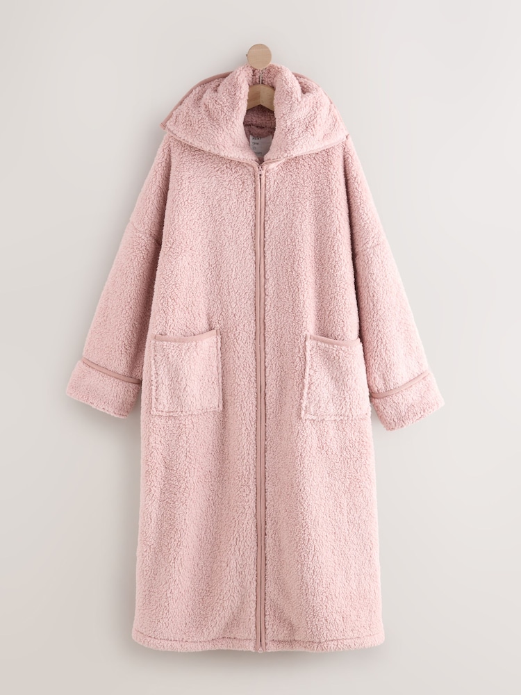 Buy Pink Cosy Teddy Borg Zip Through Dressing Gown from Next Luxembourg Buy Pink Cosy Teddy Borg Zip Through Dressing Gown from Next Luxembourg