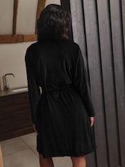 Black Cosy Cord Dressing Gown - Image 3 of 9