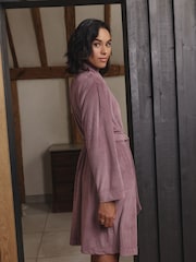 Mauve Purple Cosy Cord Dressing Gown - Image 2 of 9