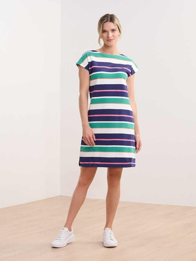 Hatley Blue Spring Sea Stripes Capri 100% Cotton Dress - Image 3 of 4