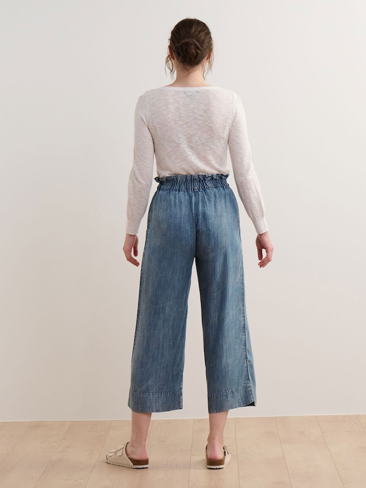 Hatley Blue Acid Rinse Tie Front Trousers - Image 2 of 4