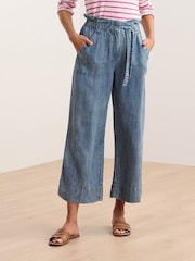 Hatley Blue Acid Rinse Tie Front Trousers - Image 3 of 4