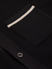 Reiss Black Albion Open-Stitch Cuban Collar Shirt - Image 6 of 6