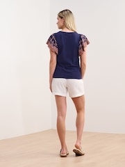 Hatley Blue Eyelet Sleeve Patriot Tank Top - Image 2 of 3