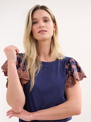 Hatley Blue Eyelet Sleeve Patriot Tank Top - Image 3 of 3
