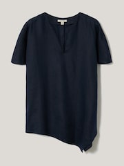 Jigsaw Blue Chrome 100% Linen Relaxed Top - Image 6 of 6