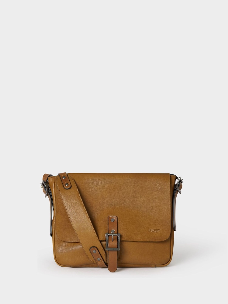 Osprey London Medium The Lorenzo Leather Messenger Brown Bag - Image 1 of 4