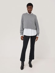 Jigsaw Blue Ponte Kickflare Trousers - Image 5 of 6