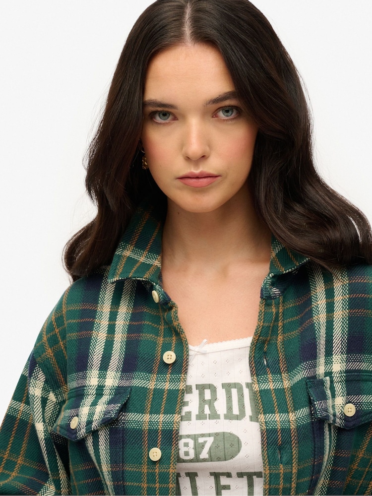 Cămașă supradimensionată Superdry The Merchant Store cu carouri mari - Image 4 of 6