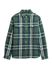 Superdry Green Oversized The Merchant Store Heavy Checked Shirt - Image 5 of 6
