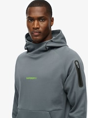 Superdry Blue 100% Cotton Tech Logo Loose Hoodie - Image 4 of 6