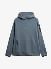 Superdry Blue 100% Cotton Tech Logo Loose Hoodie - Image 5 of 6