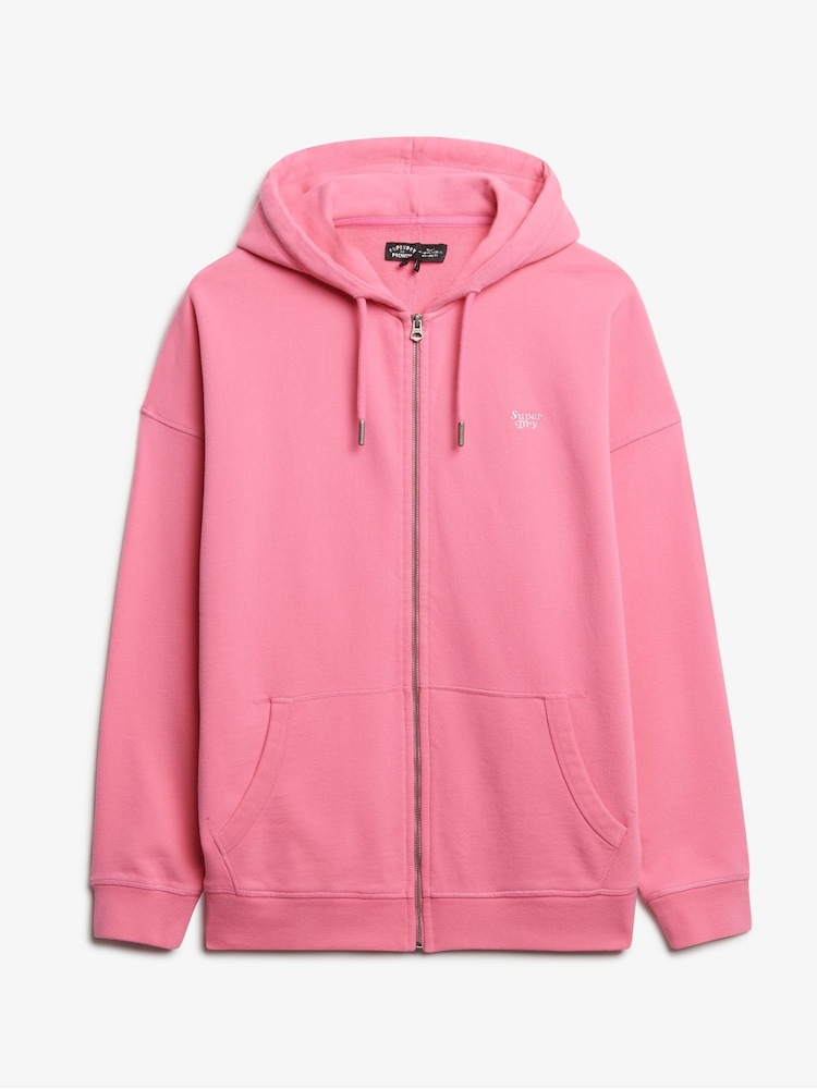 Superdry Pink Studios Zip Hoodie - Image 5 of 6