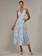 Jolie Moi White Halter Neck Maxi Dress - Image 1 of 6