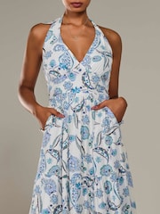 Jolie Moi White Halter Neck Maxi Dress - Image 3 of 6