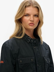 Superdry Blue Oversized The Merchant Store Wax Jacket - Image 5 of 9