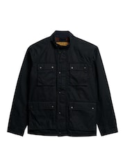 Superdry Blue Oversized The Merchant Store Wax Jacket - Image 6 of 9