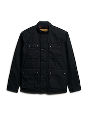 Superdry Blue Oversized The Merchant Store Wax Jacket - Image 7 of 9