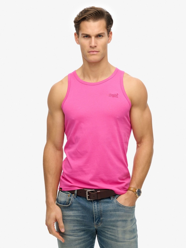 Superdry Pink Essential Logo Vest Top - Image 1 of 6