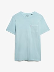 Superdry Blue Classic Essential Pocket 100% Cotton T-Shirt - Image 5 of 6