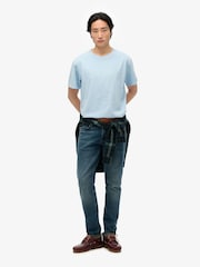 Superdry Blue Essentials Relaxed 100% Cotton T-Shirt - Image 3 of 6