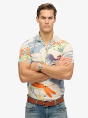 Superdry Cream The Merchant Store Hawaiian Shirt - Image 1 of 6