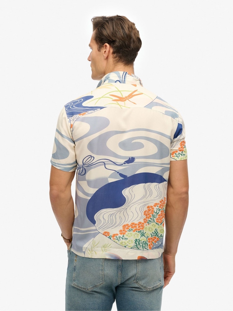 Superdry Cream The Merchant Store Hawaiian Shirt - Image 2 of 6