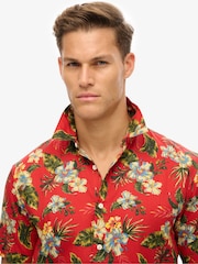 Superdry Red Marun Hawaiian Print Shirt - Image 4 of 6