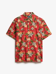 Superdry Red Marun Hawaiian Print Shirt - Image 5 of 6