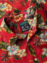Superdry Red Marun Hawaiian Print Shirt - Image 6 of 6