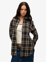 Superdry Blue Oversized Vintage Check Shirt - Image 1 of 7