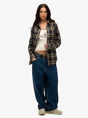 Superdry Blue Oversized Vintage Check Shirt - Image 2 of 7