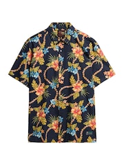 Superdry Sky Blue Hawaiian Print Shirt - Image 4 of 5