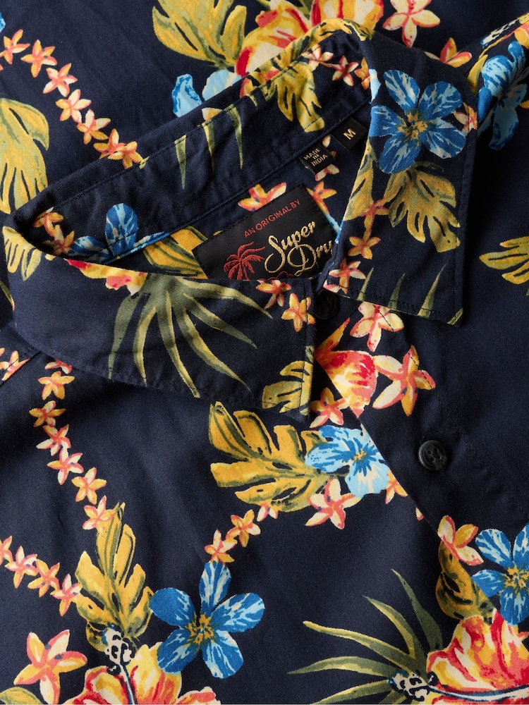 Superdry Sky Blue Hawaiian Print Shirt - Image 5 of 5