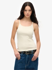 Superdry Cream Athletic Essentials Scoop Neck Vest - Image 1 of 6